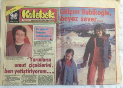 Kelebek (Hürriyet Gazetesi Ek) 14 Mart 1982 - Gülşen Bubikoğlu Beyaz Sever, Hülya Süer Doğuya Açılacak - GZ21045 - 1