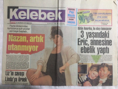 Kelebek (Hürriyet Gazetesi Ek) 20 Aralık 1990 - Nazan Artık Utanmıyor, Lizin Savaşı Lindaya Örnek - GZ21057 - 1