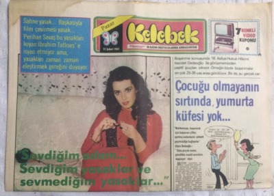 Kelebek (Hürriyet Gazetesi Ek) 21 Şubat 1982 - Perihan Savaş Yasakları Koyan İbrahim Tatlısese İsyan Etmiyor - GZ21044 - 1