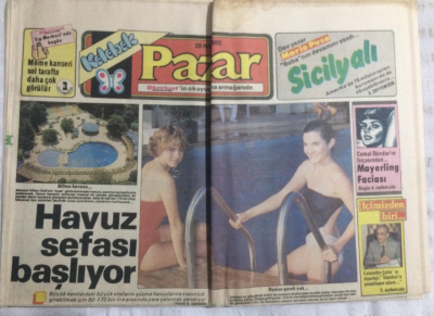 Kelebek (Hürriyet Gazetesi Ek) 28 Nisan 1985 - Havuz Sefası Başlıyor, Tv Sinemasında Heyecan - GZ21054 - 1