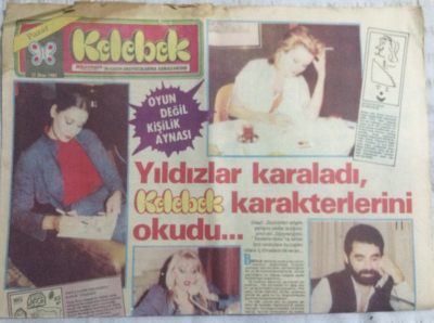 Kelebek (Hürriyet Gazetesi Ek) 31 Ekim 1982 - Oyun Değil Kişilik Aynası Yıldızlar Karaladı Kelebek Karakterlerini Okudu - GZ21046 - 1