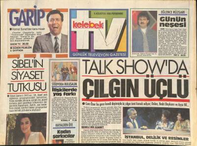 Kelebek TV Gazetesi 5 Ağustos 1993 - Sibel Şahin, Cem Özer, Hugocular Bir Arada, Şen Olasın Nuri Bey GZ126395 - 1