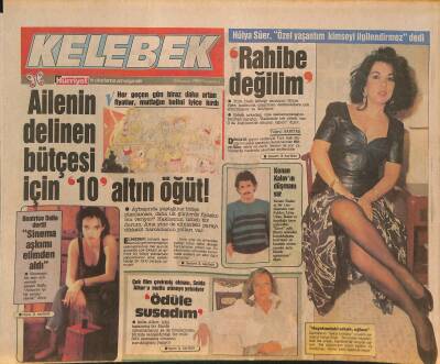 Kelebek TV Gazetesi 6 Kasım 1989 - Hülya Süer Rahibe Değilim, Arif Susam Kaset Afişi GZ126391 - 1