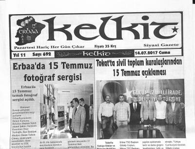 Kelkit Gazetesi 14 Temmuz 2017 - Erbaaspor Sezon Hazırlıklarına Başladı - Erbaada 15 Temmuz Fotoğraf Sergisi GZ125202 - 1