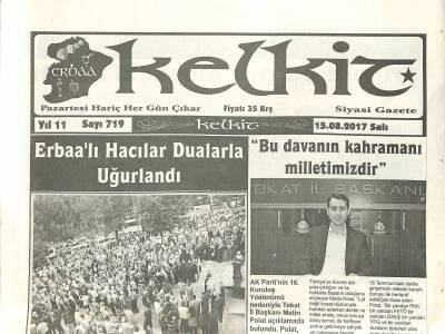 Kelkit Gazetesi 15 Ağustos 2017 - Kano Yarışları Almusta Yapılacak - Vekil Göçerden Ürdün İçin Dostluk Mesajı GZ125257 - 1