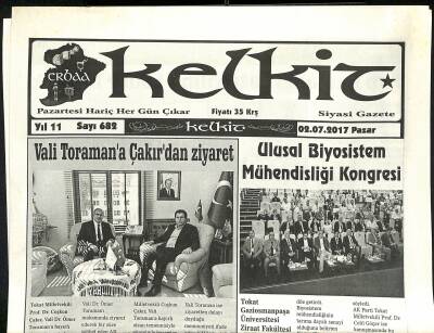 Kelkit Gazetesi 2 Temmuz 2017 - Vali Toramana Çakırdan Ziyaret - Ulusal Biyosistem Mühendisliği Kongresi GZ125213 - 1