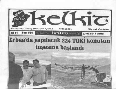 Kelkit Gazetesi 7 Temmuz 2017 - Erbaada Yapılacak 224 TOKİ Konutun İnşasına Başlandı GZ125208 - 1