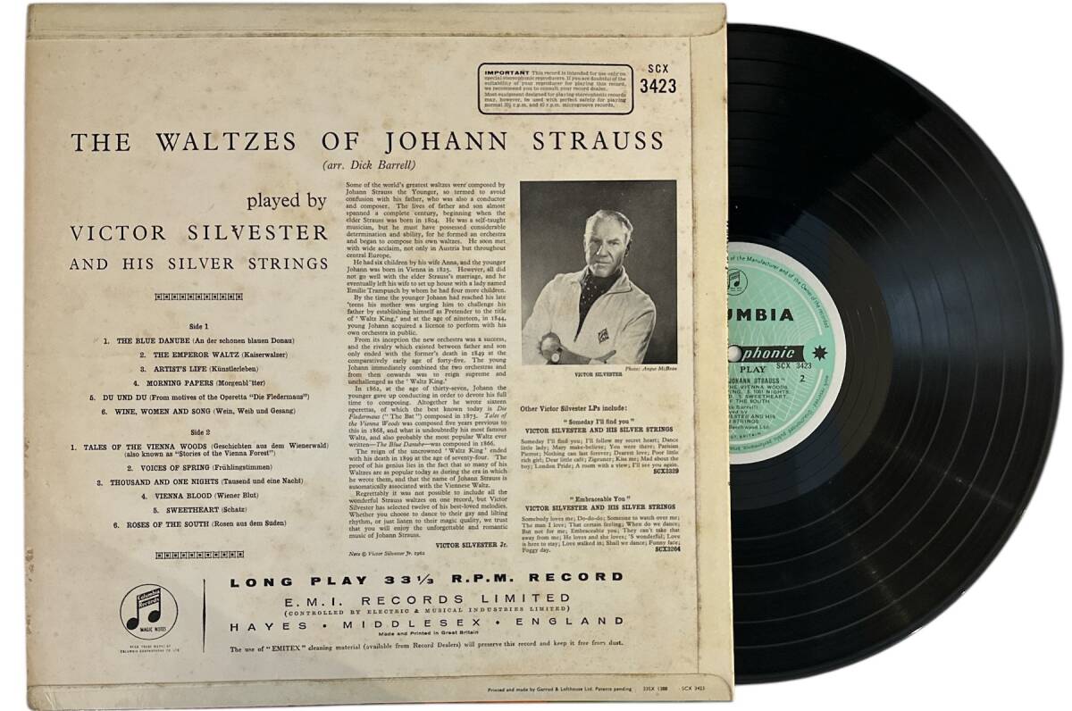 Waltzes of Johann Strauss - Played By Victor Silvester And His Silver Strings ( Columbia Plak ) LP Plak (10/8) PLK25575 - 2