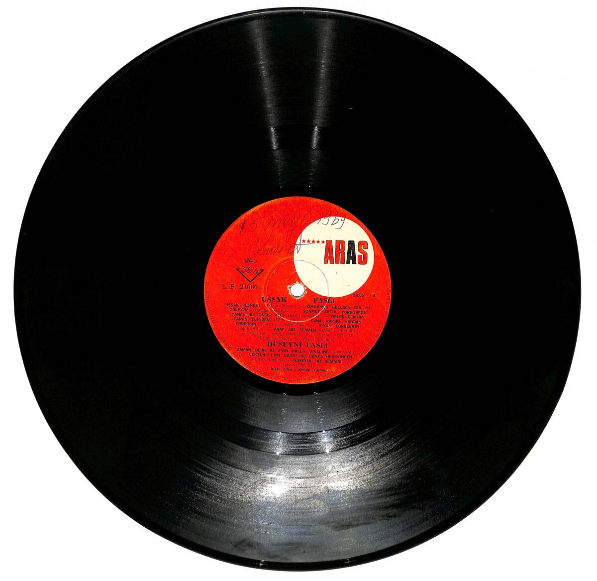 Kemâl Gürses – Kürdilihicazkâr Uşşak Hüseyni Faslı | Aras Plak Plak 33'lük LP (Long Play) PLAK (10/6.5) 