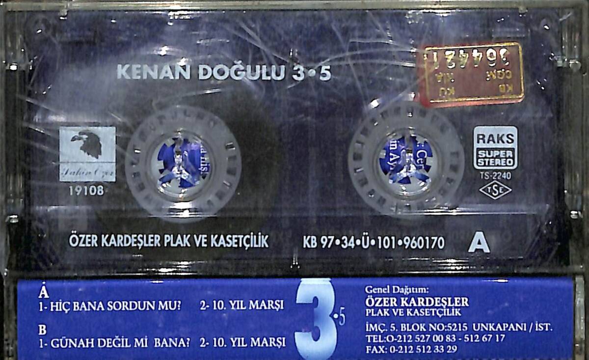 Kenan Doğulu - 3.5 Kaset (İkinci El) KST28167 - 2