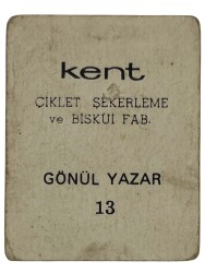 KENT Sakızı Artistler Serisi No 13 Gönül Yazar# SKZ1519 - 2