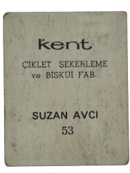 KENT Sakızı Artistler Serisi No 53 Suzan Avcı # SKZ1513 - 2