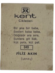 KENT Sakızı Artistler Serisi No 49 Filiz Akkın # SKZ1487 - 2