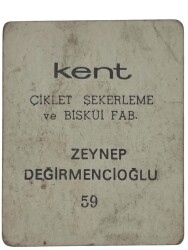 KENT Sakızı Artistler Serisi No 59 Zeynep Değirmencioğlu # SKZ1508 - 2