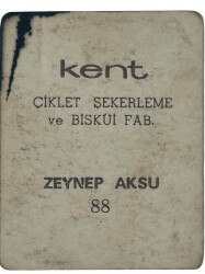 KENT Sakızı Artistler Serisi No 88 Zeyynep Asu # SKZ1467 - 2