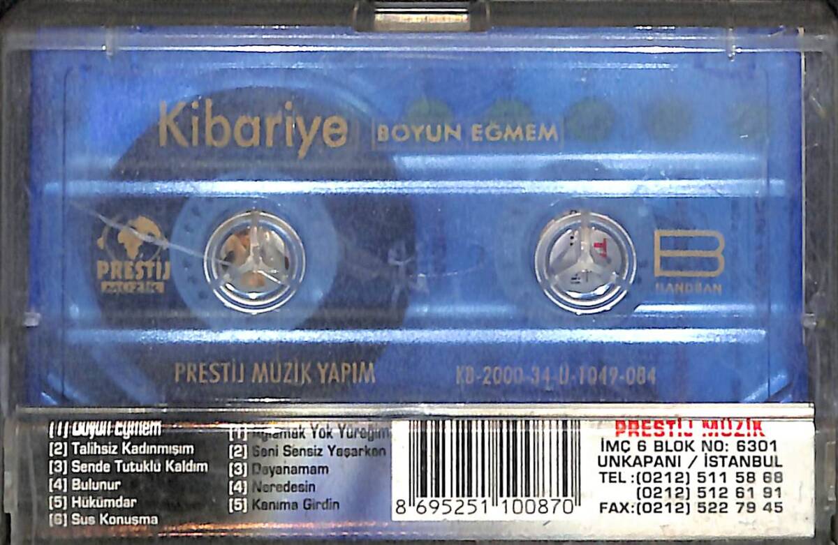 Kibariye – Boyun Eğmem Orijinal Kaset (İkinci El) * Prestij Müzik - 2000 * KST30921 - 2