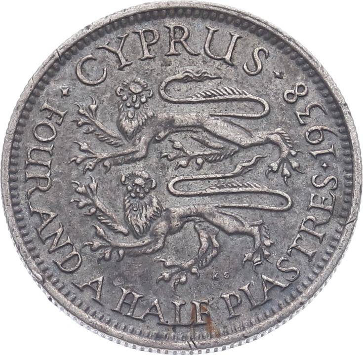 Kıbrıs 4/½ Piastres 1938 GÜMÜŞ - ÇÇT YMP11208 - 2