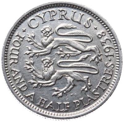Kıbrıs 4½ Piastres 1938 Gümüş ÇİL *George VI* YMP10357 - 1
