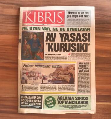 Kıbrıs Gazetesi 5 Aralık 1991 - Av Yasası Kurusıkı - 2