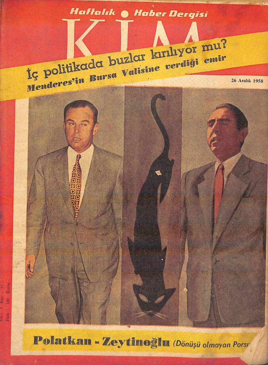 Kim Haftalık Haber Dergisi 26 Aralık 1958 Sayı: 31 - Kapak: Polatkan - Zeytinoğlu NDR94277 - 1