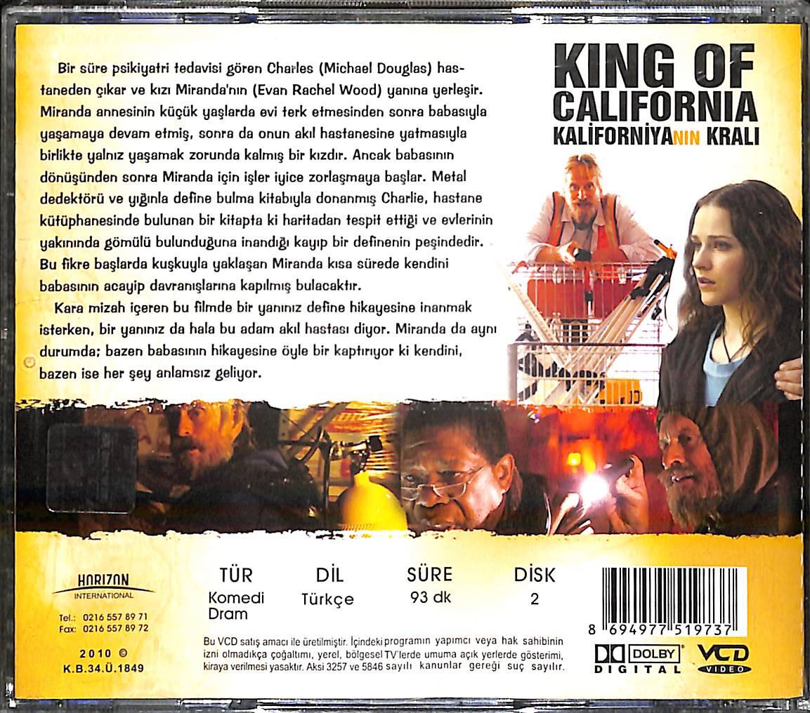 King Of California - Kaliforniya'nın Kralı Orijinal VCD Film ' Michael Douglas, Evan Rachiel Wood ' VCD28293 - 2