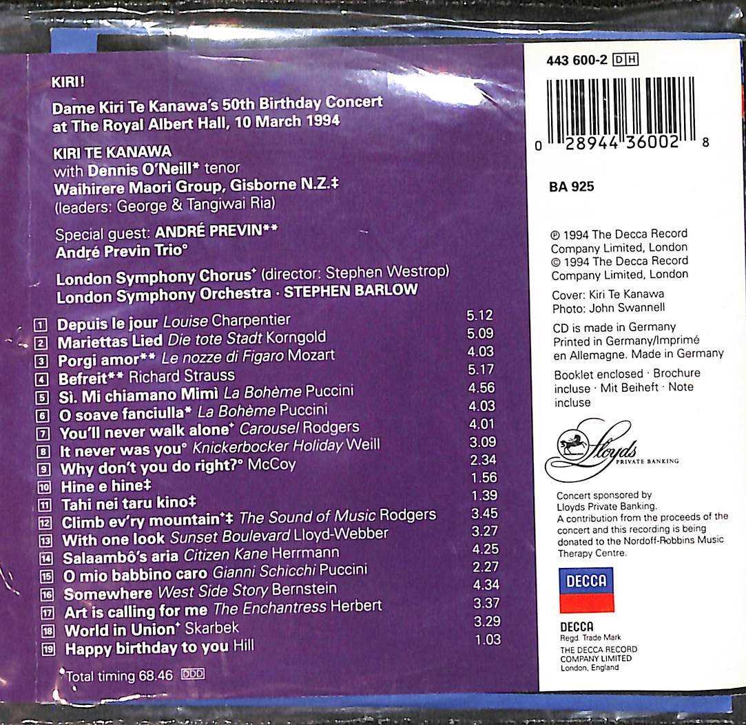 Kiri! ‎– Her Greatest Hits Live CD (İkinci El) CD5742 - 2