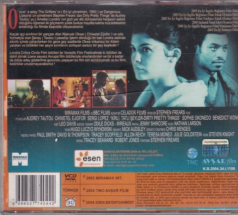 Kirli, Tatlı Şeyler VCD Film VCD8832 - 2