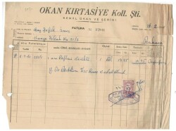Kırtasiye -Okan Kırtasiye Koll. Şti. Antetli Fatura EFM1190 - 1
