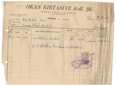 Kırtasiye -Okan Kırtasiye Koll. Şti. Antetli Fatura EFM1190 - 2