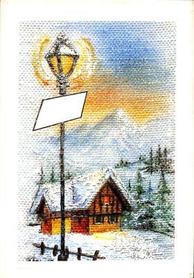 Kış Manzaralı Açılır Kapak Yaldızlı Kartpostal KRT14176 - 1