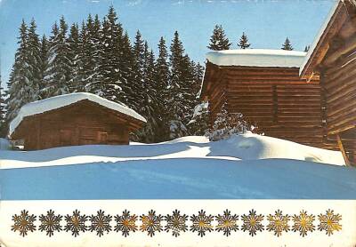 Kış Temalı Açılır Kapak Yaldızlı Kartpostal KRT17024 - 1