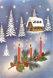 Kış Temalı Kartpostal (Küçük Boy) KRT22943 - Gökçekoleksiyon