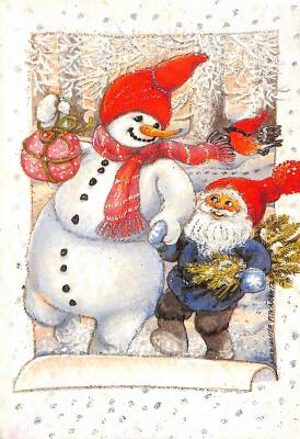 Kış Temalı Simli Kartpostal KRT14938 - 1