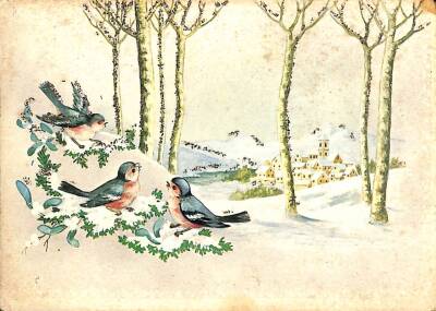 Kış Temalı Simli Kartpostal KRT14983 - 1