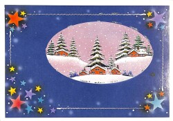 Kış Temalı Simli Kartpostal KRT16118 - Gökçekoleksiyon