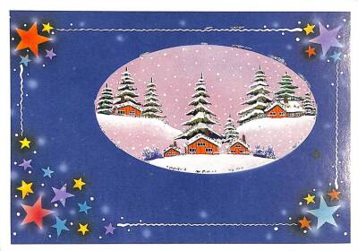 Kış Temalı Simli Kartpostal KRT16118 - 1