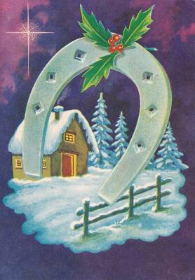 Kış Temalı Yılbaşı Kartpostal KRT13413 - 1