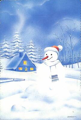 Kış Temalı Yılbaşı Kartpostal KRT13415 - 1