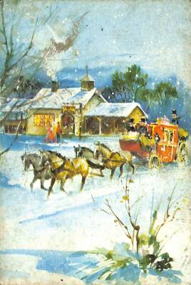 Kış Temalı Yılbaşı Kartpostal KRT17208 - 1