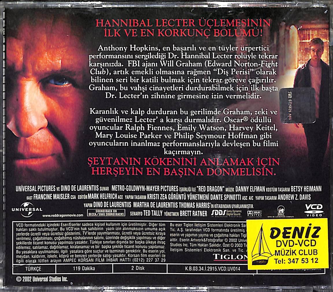 Kızıl Ejder - Red Dragon (2002) Orjinal VCD Film ' Anthony Hopkins - Edward Norton ' VCD28047 - 2