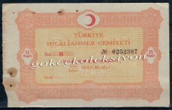 Kızılay Cemiyeti Yardım Makbuzu 25 Kuruş EFM390 - 1