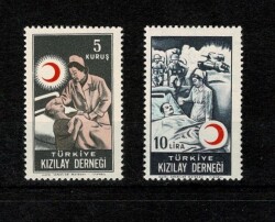Kızılay Derneği 1962 Sağlık Hizmetleri 5 Kuruş ve 10 Lira Pul Lotu - MNH PPT2608 - Gökçekoleksiyon