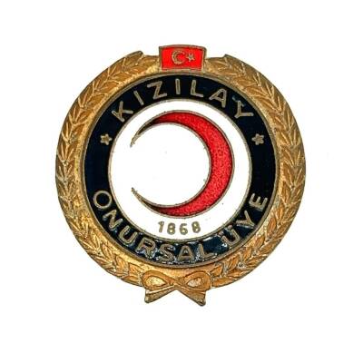 Kızılay Derneği Onursal Üye Orjinal Mineli Yaka Rozeti RZT1577 - 1