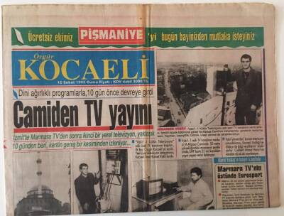 Kocaeli Gazetesi 12 Şubat 1993 - Camidan TV Yayını GZ26628 - 1