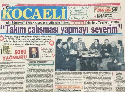 Kocaeli Gazetesi 24 Ocak 1992-Yılın Bürokratı ,Körfez Kaymakamı Alaaddin Yüksel GZ36586 - 1