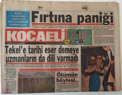 Kocaeli Gazetesi 6 Ekim 1993 - Tekele Tarihi Eser Demeye Uzmanların da Dili Varmadı GZ26627 - 1