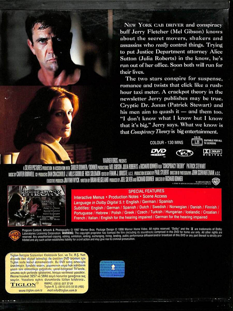 Komplo Teorisi - Conspiracy Theory DVD Film (İkinci El) DVD2535 - 2
