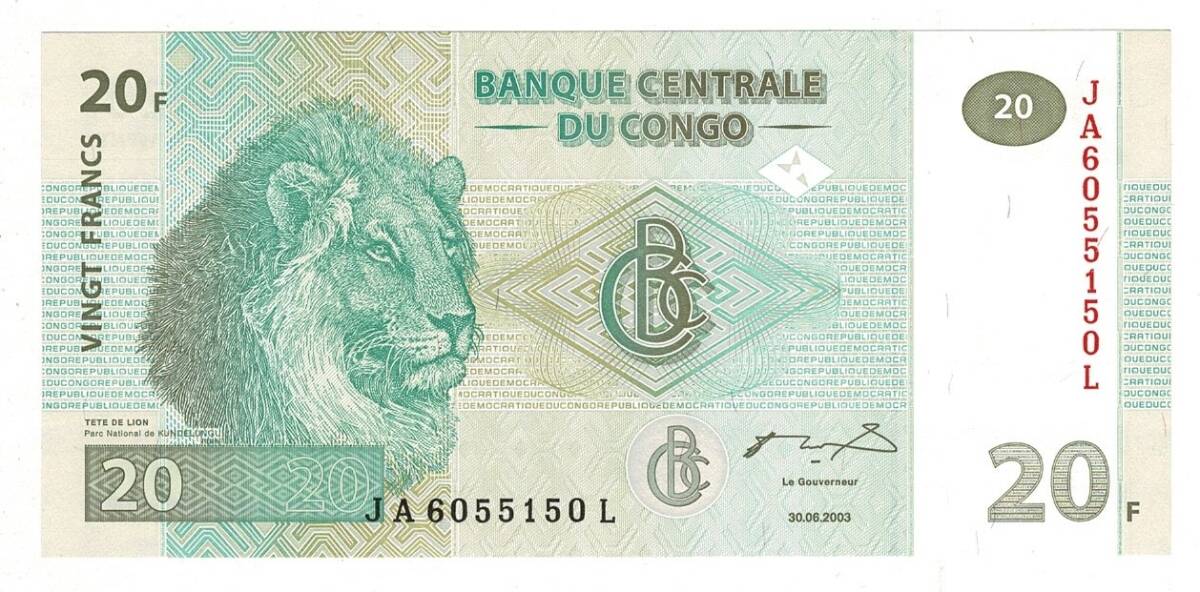 Kongo 20 Francs 2003 ÇİL YKP8117 - 1