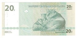 Kongo 20 Francs 2003 ÇİL YKP8117 - 2