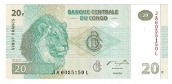 Kongo 20 Francs 2003 ÇİL YKP8117 - 3